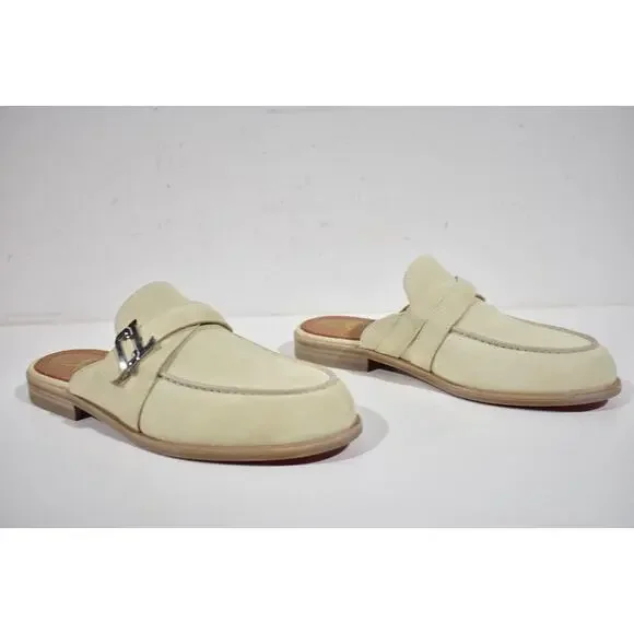 Christian Louboutin Muloman Flat Beige Suede Backless Slide Loafer Mule 42 9